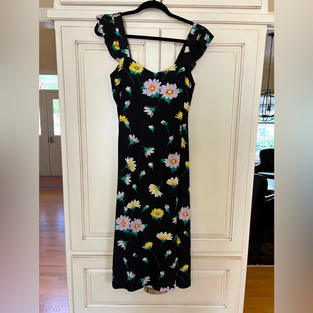 Loft black with flowers dress